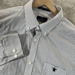 Simply Southern Shirt Mens XL Gray/white Checked Button Down Turtle